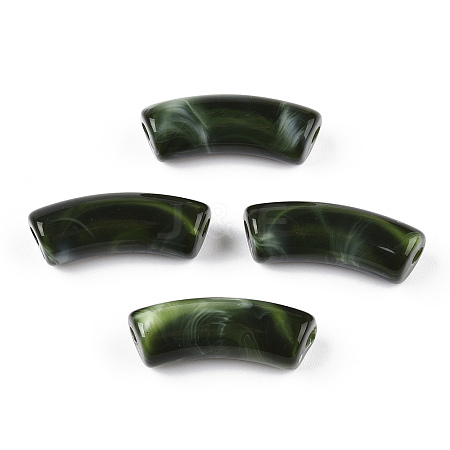 Opaque Two Tone Color Acrylic Beads X-MACR-ZX023-01B-1