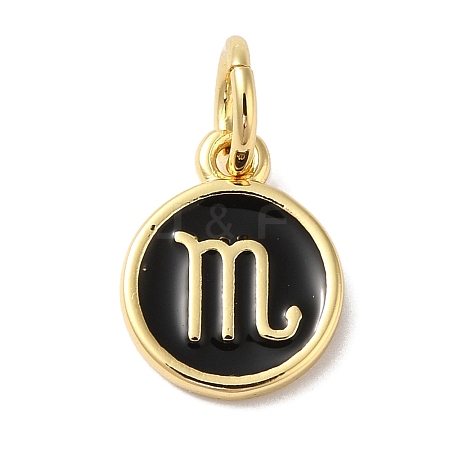 Real 18K Gold Plated Brass Enamel Charms KK-L216-001G-F01-1