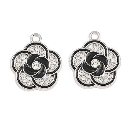 Alloy Black Enamel Pendants FIND-C095-09P-1