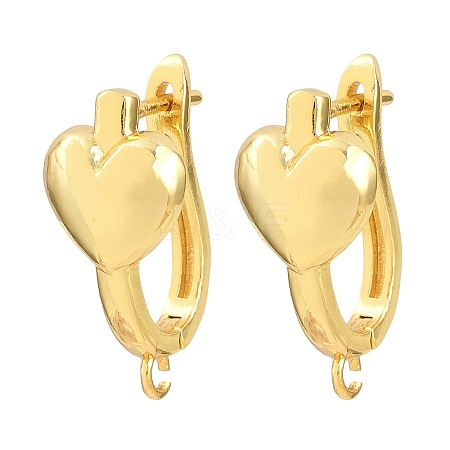Brass Hoop Earring Findings KK-K340-40G-1