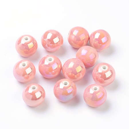 Glazed Porcelain Round Beads PORC-S490-8mm-06-1