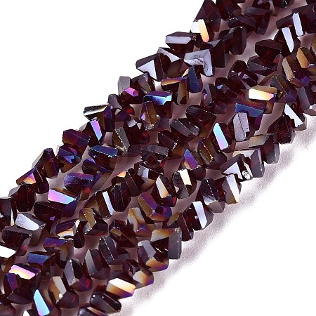 Electroplate Transparent Glass Beads Strands EGLA-Q139-01A-A28-1