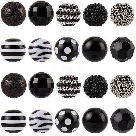 20Pcs 10 Styles Acrylic & Resin Beads Sets DIY-PA0001-02A-1