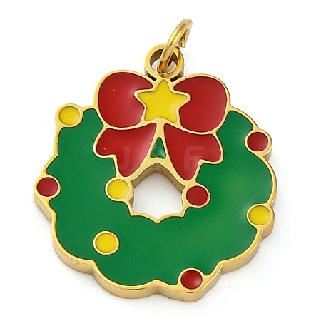 Christmas Theme Ion Plating(IP) 304 Stainless Steel Enamel Pendants STAS-Z104-01G-03-1