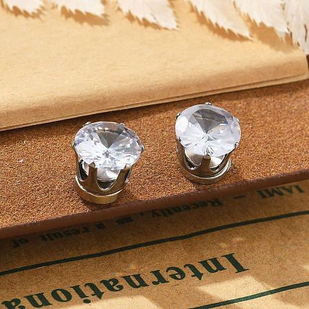 Cubic Zirconia Clip-on Earrings EJEW-L100-01P-07-01-1