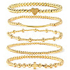 Brass and Stainless Beaded Stretch Bracelet Sets VB9693-4-1