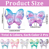 12Pcs 6 Colors UV Plating Transparent Acrylic Beads MACR-PA0001-54-2