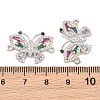 Brass Pave Colorful Cubic Zirconia Connector Charms CU-CBA908F-04P-07-3