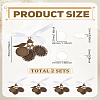 2Pcs Oval Alloy Glass Bouquet Photo Hangings Decorations HJEW-LP00023-2