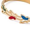 Colorful Enamel Butterfly Hinged Bangle BJEW-L678-05G-4