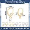 20 Pairs 2 Colors Brass Earring Hooks KK-BC0007-63-2