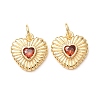 Valentine's Day Brass Pave Cubic Zirconia Charms CU-K002-44G-A-1