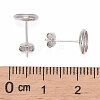 Rhodium Plated 925 Sterling Silver Stud Earring Settings STER-F032-04P-3