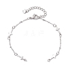 304 Stainless Steel Cross Link Chain Bracelet Making AJEW-JB01380-02-1