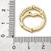 Flat Round Brass Micro Pave Cubic Zirconia Twister Clasps KK-P308-51G-3