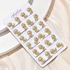 Brass Micro Pave Clear Cubic Zirconia Stud Earrings EJEW-D305-09G-2
