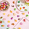 190g Opaque Resin Fruit & Vegetable Adhesive Back Cartoon Stickers RESI-SC0036-50-4