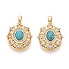 Dyed Synthetic Turquoise Pendants KK-N287-20G-1