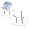 Square Clear Acrylic Crystal Rock Display Easels with 304 Stainless Steel Holder ODIS-WH0038-203-1