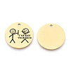 201 Stainless Steel Pendants STAS-T064-37G-18-1