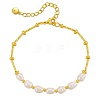 Elegant Natural Freshwater Pearl & Brass Beaded Bracelets for Women RP0175-5