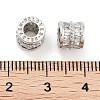 Brass Micro Pave Clear Cubic Zirconia European Beads KK-P271-43P-B-3