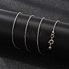 1mm Rack Plating Brass Cable Chain Adjustable Slider Necklaces for Women Men MAK-L044-04RG-2