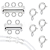 2 Sets 2 Styles Sterling Silver Slide Lock Clasps STER-GA0001-46-1