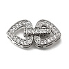 Brass Micro Pave Clear Cubic Zirconia Fold Over Clasps CU-CBA4292-03P-1