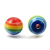 Opaque Rainbow Stripe Opaque Resin Beads RE-CBA0A57-10-1