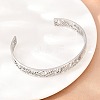 Hollow 304 Stainless Steel Open Cuff Bangles for Women BJEW-F547-01P-2