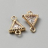 Brass Pave Clear Cubic Zirconia Connector Charms KK-WH0062-71C-G-2