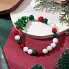 Christmas Theme Natural Mashan Jade & Lawmwork Beads Stretch Bracelets for Women BJEW-JB11148-01-2