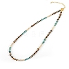 Colorful Natural Apatite & Tiger Eye & Quartz Crystal Rondelle Beaded Necklaces for Summer Beach Style CL7611-4-1