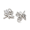 Brass Micro Pave Clear Cubic Zirconia with Glass Charms CU-CBA6E4E-16P-2