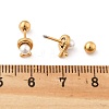 304 Stainless Steel Imitation Pearl Stud Earrings STAS-E502-03G-5