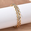 Two-tone 304 Stainless Steel Cuff Bangles for Women BJEW-A160-04GP-1
