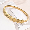 304 Stainless Steel Crystal Rhinestone Hinged Cuff Bangles SA-CBAB92B-18G-5