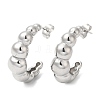 Non-Tarnish 304 Stainless Steel Crescent Moon Stud Earrings EJEW-B026-18P-1