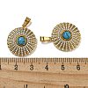 Ion Plating(IP) 304 Stainless Steel Pave Synthetic Turquoise Pendants STAS-U024-16G-01-3