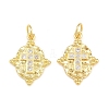 Brass Micro Pave Clear Cubic Zirconia Pendants CU-CBA5CB0-30G-1