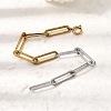 Two Tone 304 Stainless Steel Paperclip Chain Bracelets for Women BJEW-G786-01GP-02-3