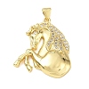 Brass Micro Pave Clear Cubic Zirconia Pendants KK-A303-05K-G-1