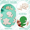 20Pcs 4 Styles Flower Unfinished Wood Display Decorations for DIY Painting Decoration Crafts DJEW-TA0001-38-5