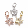 Brass Micro Pave Cubic Zirconia Charms ZIRC-F111-15-1