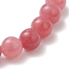 Natural Quartz Imitation Strawberry Quartz Beaded Stretch Bracelets for Women BJEW-JB13141-4