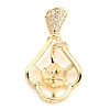 Brass Micro Cubic Zirconia Peg Bail Charms LS-KK-Q794-04D-G-1