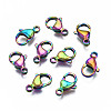 Ion Plating(IP) 304 Stainless Steel Lobster Claw Clasps STAS-S119-004B-1