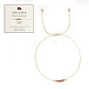 Natural Red Jasper Braided Beads Bracelets for Women LS-LU0568-8-1