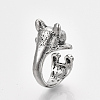 Alloy Puppy Cuff Finger Rings RJEW-T008-09-2